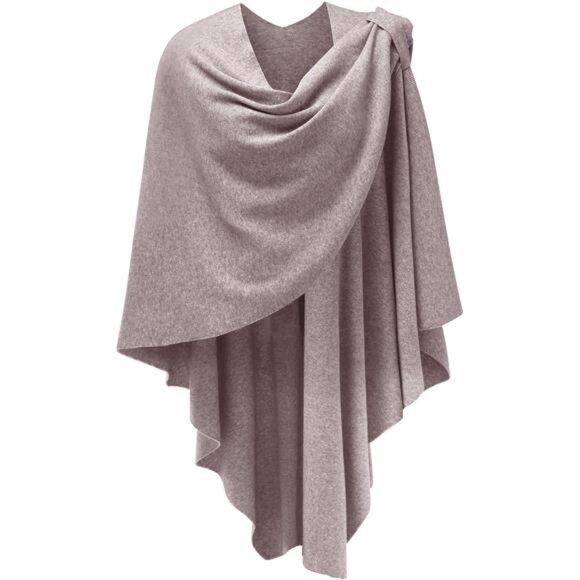 Womens Large Cross Front Poncho Sweater 1-oatmeal